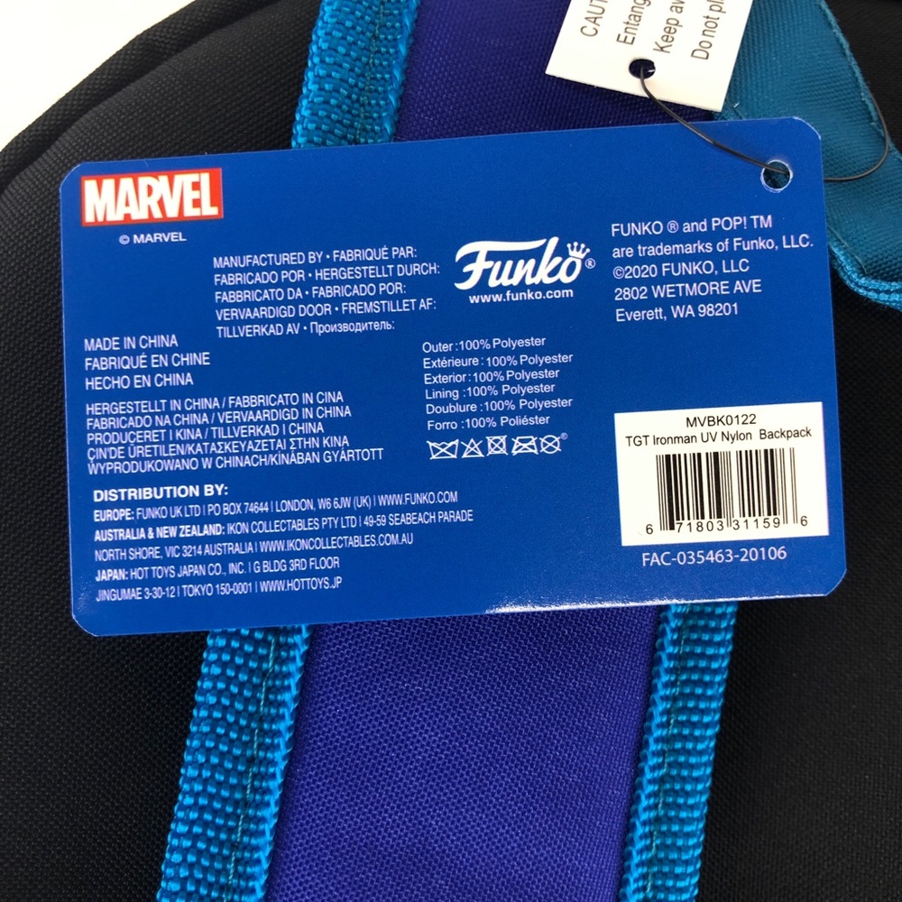 Funko Marvel Iron-Man Blacklight Backpack Target School Work NEW - Picture 7 of 9